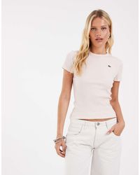 Lacoste - Ribbed Cotton T-Shirt - Lyst