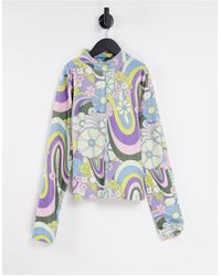 Damson Madder - Top d'ensemble en polyester à imprimé psychédélique - multicolore - purple - Lyst