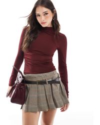 Stradivarius - High Neck Sculpt Long Sleeve Top - Lyst