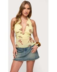 Edikted - Hannah Floral Chiffon Halter Top - Lyst