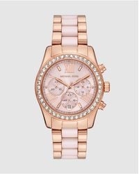 Michael Kors - Lexington Chronograph Ceramic And Rose-Tone Stainless Steel Watch - Lyst