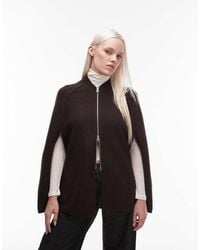 ARKET - Pure Wool Zip Up Cape Top - Lyst