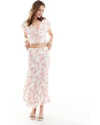 Mango - Midi Floral Print Co-ord Skirt - Lyst