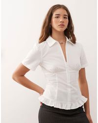 Collusion - Zip Detail Cinched Waist Shirt - Lyst