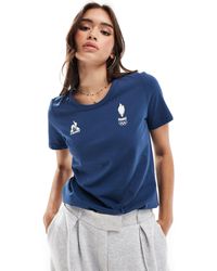 Le Coq Sportif - Camiseta azul con diseño del equipo francés para los juegos - Lyst