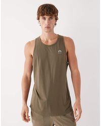 OOSC - Elite Activewear Tank Khaki - Lyst