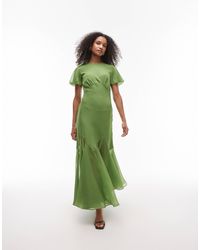 TOPSHOP - Ruffle Sleeve Volume Hem Maxi Dress - Lyst