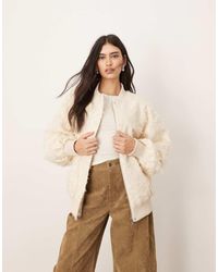 ARRANGE - Bomber Testurizzato Oversize Color Crema - Lyst