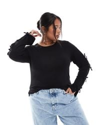 ONLY - Bow Detail Long Sleeve Top - Lyst