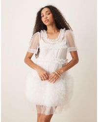 Sister Jane Sway Tulle Ruffle Mini Dress in Blue | Lyst