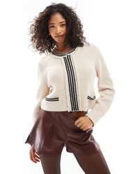 Object - Zip Up Knitted Short Cardigan - Lyst