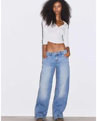 Stradivarius - Low-rise Straight Jeans - Lyst
