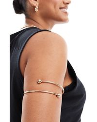 ASOS - Asos Design Curve Arm Cuff With Wraparound Design With Ball Ends - Lyst