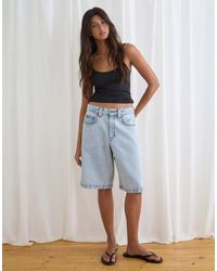Motel - Low Rise Denim Jorts - Lyst