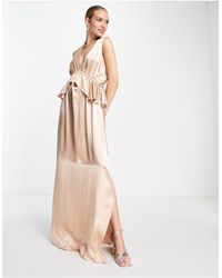 Topshop Unique - Bridesmaid Ruffle Peplum Maxi Dress - Lyst