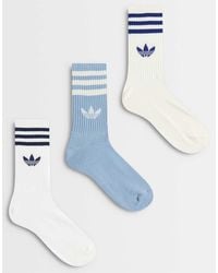 adidas Originals - 3 Pack Three Stripe Crew Socks - Lyst