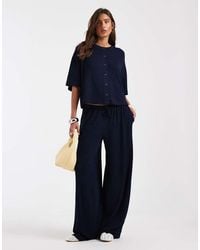 ASOS - Textured Knit Wide Leg Trouser Co-Ord - Lyst