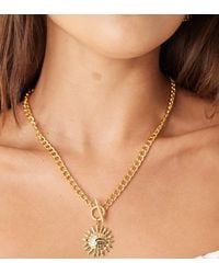 Orelia - Ketting Met Gesmolten Zon En T-Bar - Lyst