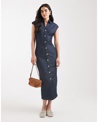 ONLY - Denim Jurk Met Knopen - Lyst