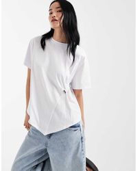ASOS - Poplin Hybrid Short Sleeve Top With Ruched toggle Detail - Lyst