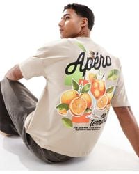ASOS - Recht Oversized T-Shirt Met Grafische Drankjesprint Op De Achterkant - Lyst
