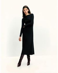 Pull&Bear - Zachte Gedrapeerde Midi Jurk - Lyst