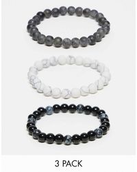 ASOS - 3 Pack Beaded Bracelet Set - Lyst