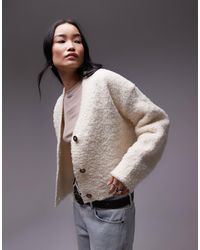 TOPSHOP - – bouclé-strickjacke - Lyst