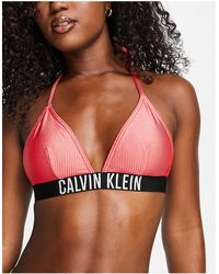 Calvin Klein - Rib Triangle Logo Bikini Top - Lyst