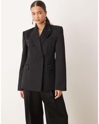Mango - Gilda Satin Look Tailored Blazer - Lyst
