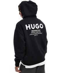 HUGO - Sudadera Negra Con Capucha Nazardo De - Lyst
