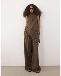 Mango - Tatu Tie Front Pleat Front Straight Trouser Co-Ord - Lyst