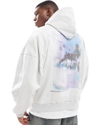ASOS - Extreme Oversized Hoodie With Mountain Back Print - Lyst