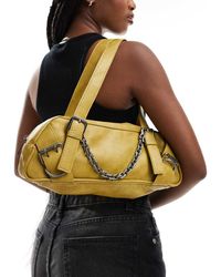 Bershka - Chain Detail Faux Leather Shoulder Bag - Lyst