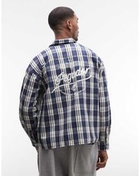 PEGADOR - Soglio Oversized Flannel Checked Shirt With Back Print - Lyst
