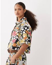 ASOS - Camicia Squadrata Di Jeans Con Stampa - Lyst