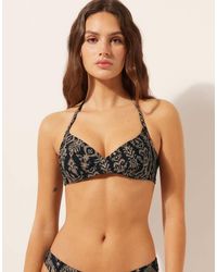 Calzedonia - Padded Triangle Bikini Top Golden - Lyst