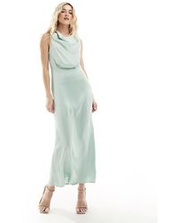Vila - Bridesmaid Cowl Neck Maxi Dress - Lyst