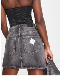 Armani Exchange - Mini Denim Skirt - Lyst