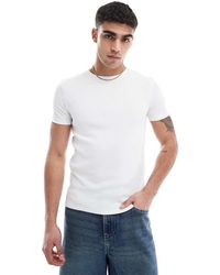 ASOS - Basic Muscle Fit Geribbeld T-Shirt - Lyst