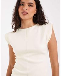 River Island - Fine Knit Fitted Top With Cap Sleeves - Lyst