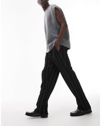 TOPMAN - Straight Fit jogger With Textured Stripe - Lyst