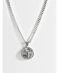 ASOS - Waterproof Stainless Steel Engraved Coin Pendant Necklace - Lyst