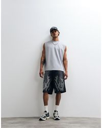 Courtside - Embellished Flame Denim Shorts - Lyst