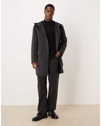 Mango - Wool Mix Long Line Relaxed Fit Coat With Hood - Lyst