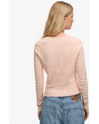 Superdry - – athletic – basic-strickjacke aus pointelle - Lyst