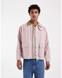 Pompeii UK - Pompeii Canvas Field Jacket With Contrasting Collar - Lyst