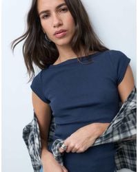 JJXX - Ribbed Boat Neck Tee - Lyst