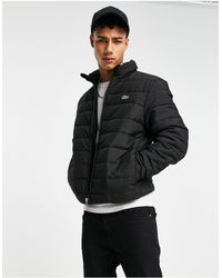 Lacoste Logo Puffer Jacket in Black for 
