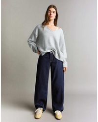 Bershka - Low-Rise Baggy Barrel Jeans - Lyst